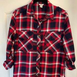 Button down plaid shirt